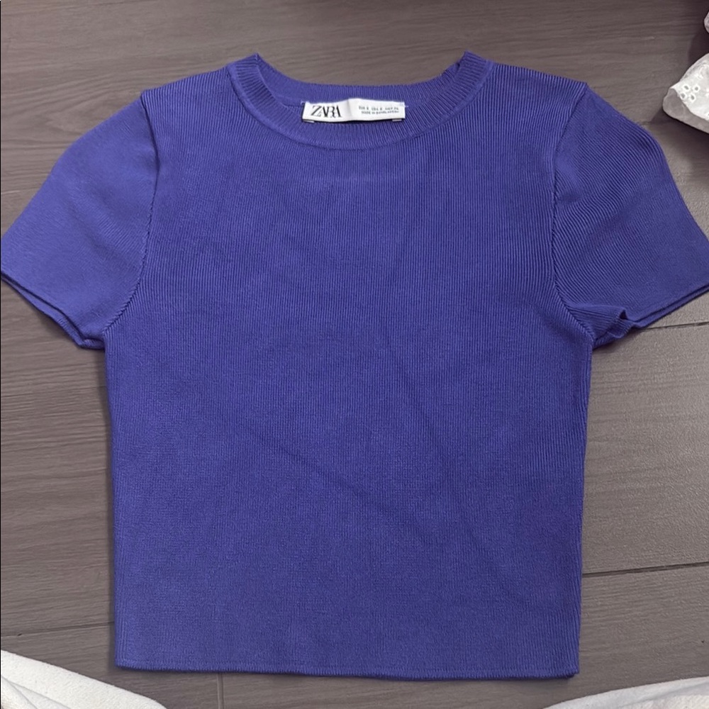 Zara Vibrant Purple Knit Tee